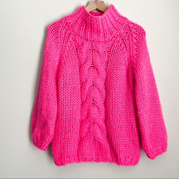 hot pink chunky sweater